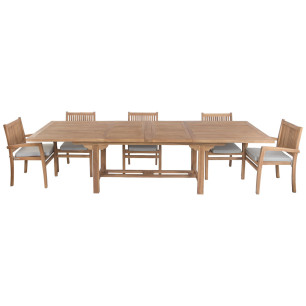 Tavolo con sedie Home ESPRIT Teca 210 X 100 X 76 CM