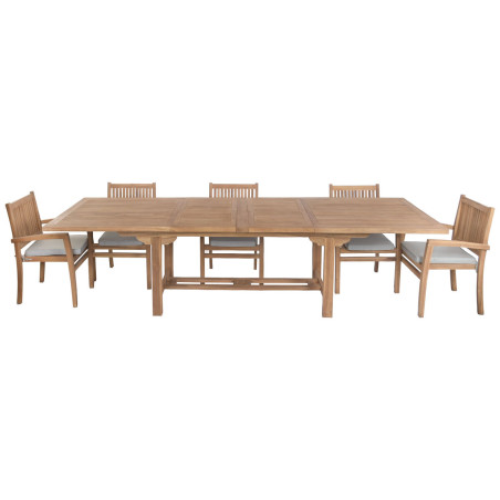Tavolo con sedie Home ESPRIT Teca 210 X 100 X 76 CM
