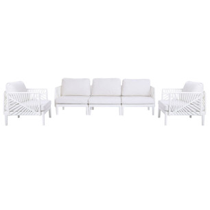 Divano da Giardino Home ESPRIT Crema 222 X 74 X 70 CM