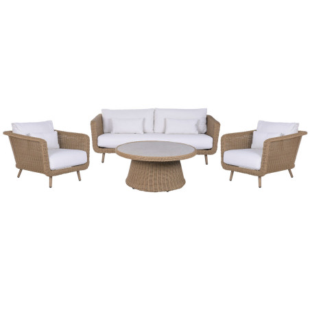 Divano da Giardino Home ESPRIT Bianco Naturale 188 X 89 X 65 CM