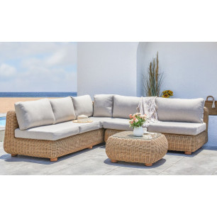 Divano da Giardino Home ESPRIT Marrone Grigio 243 X 259 X 69 CM
