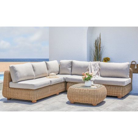 Divano da Giardino Home ESPRIT Marrone Grigio 243 X 259 X 69 CM