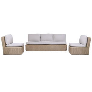 Divano da Giardino Home ESPRIT Marrone Marrone Chiaro 215 X 90 X 75 CM
