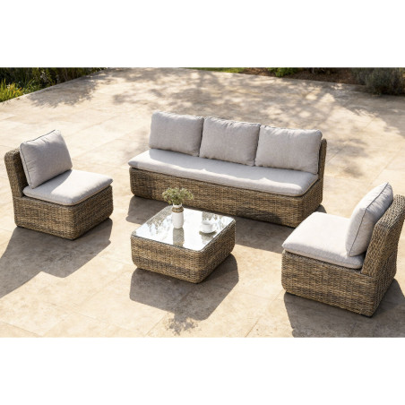Divano da Giardino Home ESPRIT Marrone Marrone Chiaro 215 X 90 X 75 CM