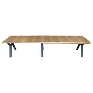 Tavolo da Pranzo Home ESPRIT Marrone Nero Metallo Legno MDF 200 x 100 x 75 cm