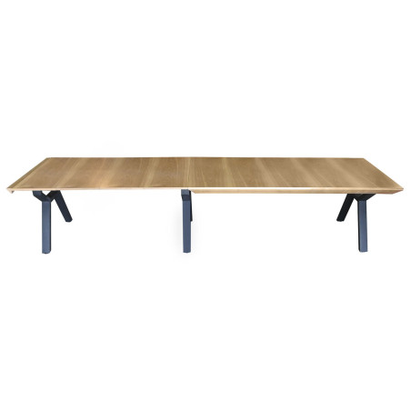 Tavolo da Pranzo Home ESPRIT Marrone Nero Metallo Legno MDF 200 x 100 x 75 cm