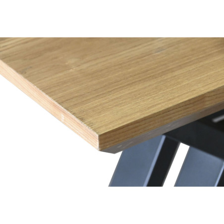 Tavolo da Pranzo Home ESPRIT Marrone Nero Metallo Legno MDF 200 x 100 x 75 cm