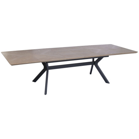 Tavolo da Pranzo Home ESPRIT Marrone Nero Metallo Legno MDF 220 x 100 x 75 cm