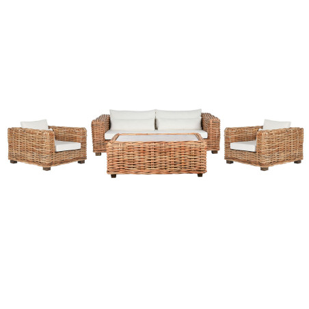 Divano Home ESPRIT Beige Naturale 220 X 98 X 64 CM (4 Pezzi)