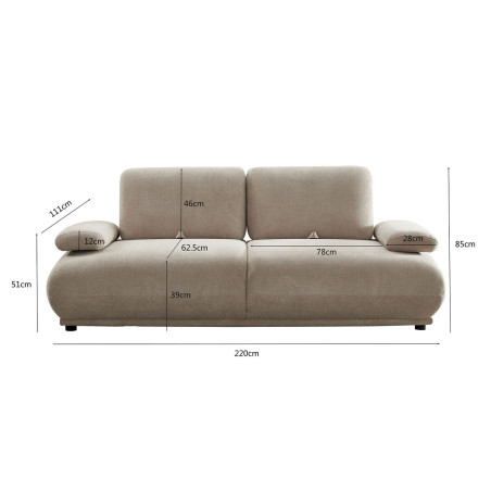Divano Home ESPRIT Beige Città 220 x 111 x 85 cm