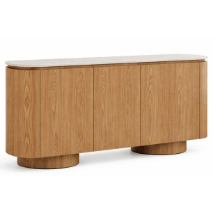 Credenza Home ESPRIT Marrone Chiaro Granito Legno MDF 180 x 40 x 85 cm