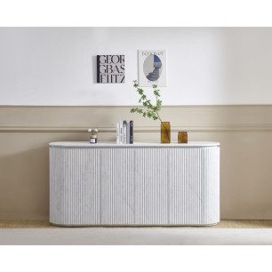 Credenza Home ESPRIT Bianco Granito Legno MDF 180 x 40 x 85 cm