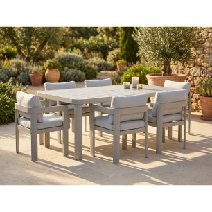Tavolo da Pranzo Home ESPRIT Crema Alluminio 182 X 105 X 77 CM