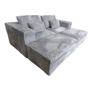 Divano Home ESPRIT Grigio chiaro Scandi 220 x 158 x 91 cm
