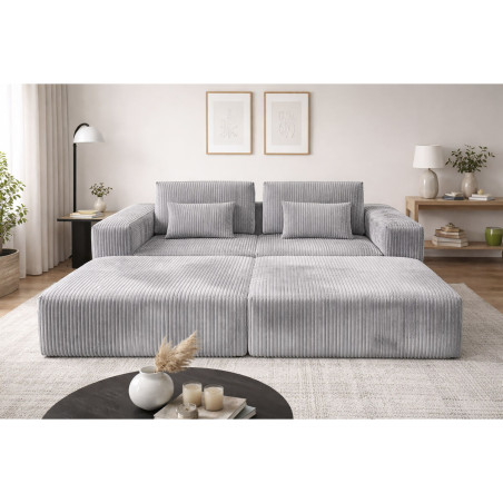 Divano Home ESPRIT Grigio chiaro Scandi 220 x 158 x 91 cm