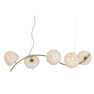 Lampadario Home ESPRIT Carta Acciaio