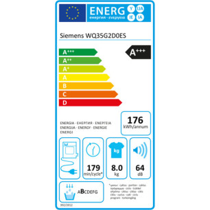 Asciugatrice Siemens AG WQ35G2D0ES 8 kg