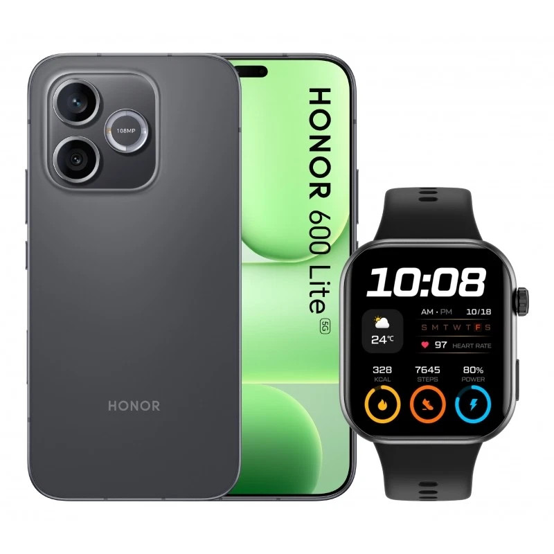 Honor 600 Lite 8+256GB 6.6"5G Velvet Black DS + Watch 2i ITA