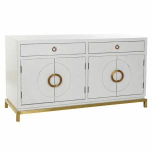 Sideboard DKD Home Decor Kamakura White Golden Metal Poplar 150 x 50 x 80 cm (150 x 50 x 80 cm)