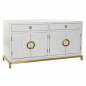 Credenza DKD Home Decor Kamakura Bianco Dorato Metallo Pioppo 150 x 50 x 80 cm (150 x 50 x 80 cm)