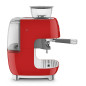 SMEG ESPRESSO MACHINE 50STYLE WITH INTEGRATED GRINDER RED EGF03RDEU
