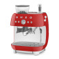 SMEG ESPRESSO MACHINE 50STYLE WITH INTEGRATED GRINDER RED EGF03RDEU