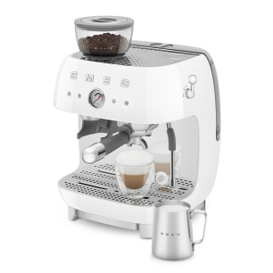 SMEG ESPRESSO MACHINE 50STYLE WITH INTEGRATED GRINDER WHITE EGF03WHEU