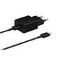 SAMSUNG POWER WALL CHARGER 15W USB-C BLACK + CABLE USB-C TO USB-C 1M BLACK EP-T1510XBEGEU