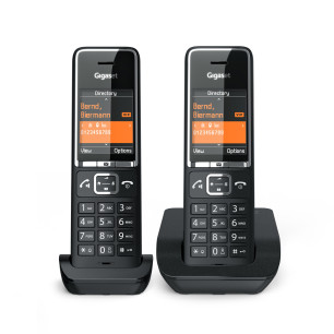 GIGASET WIRELESS PHONE COMFORT 550 DUO BLACK CHROME (L36852-H3001-D204)