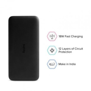 XIAOMI 20000MAH REDMI 18W FAST CHARGE POWER BANK BLACK VXN4304GL