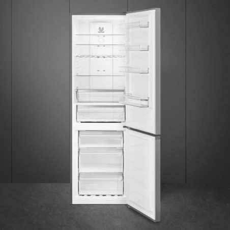 SMEG STAINLESS STEEL COMBI FRIDGE FREEZER 200CM RC20XDNE