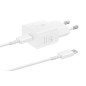 SAMSUNG POWER WALL CHARGER 25W USB-C WHITE + CABLE USB-C TO USB-C WHITE EP-T2510XWEGEU