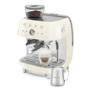 SMEG ESPRESSO MACHINE 50STYLE WITH INTEGRATED GRINDER CREAM EGF03CREU