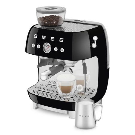 SMEG ESPRESSO MACHINE 50STYLE WITH INTEGRATED GRINDER BLACK EGF03BLEU