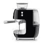 SMEG ESPRESSO MACHINE 50STYLE WITH INTEGRATED GRINDER BLACK EGF03BLEU